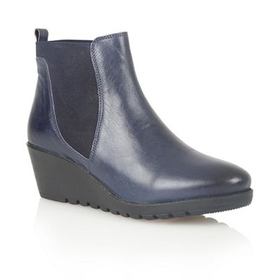 Lotus Blue leather 'Meryl' ankle boots